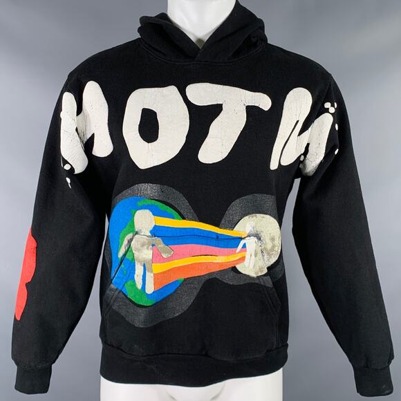 KID CUDI Size S Limited Edition Black Multi Color Cotton Hoodie Sweatshirt - Picture 1 of 9